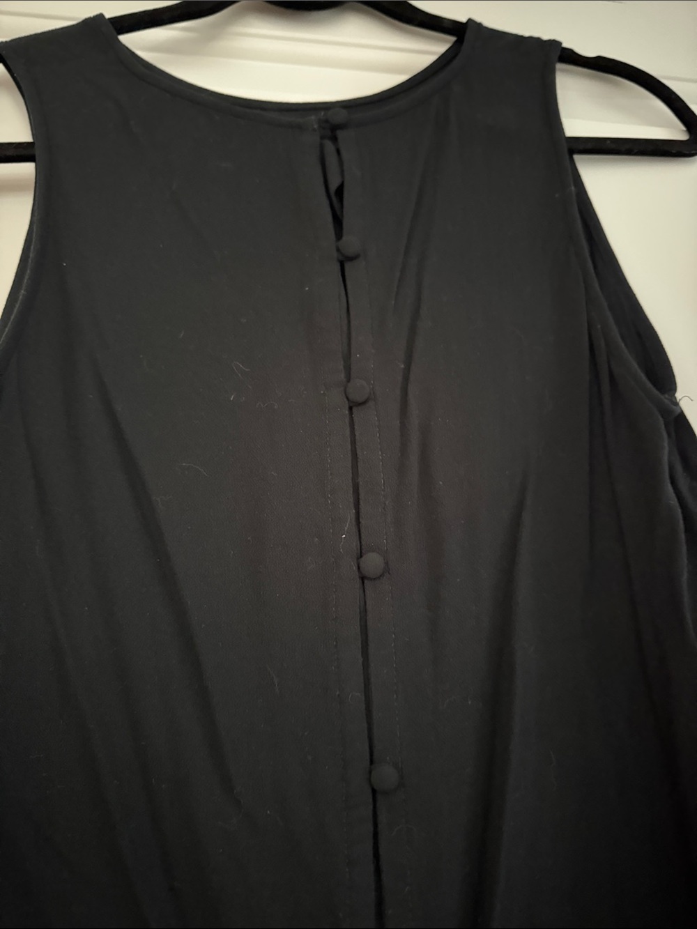 Sleeveless Black Button-Front Shell - Picture 2 of 3